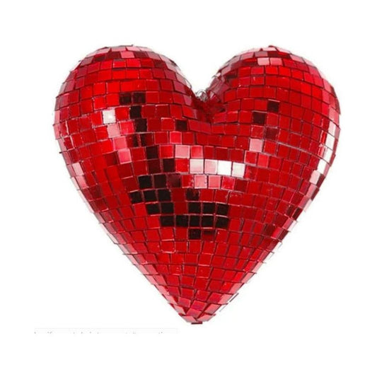 10" Mirror Disco Heart: Red