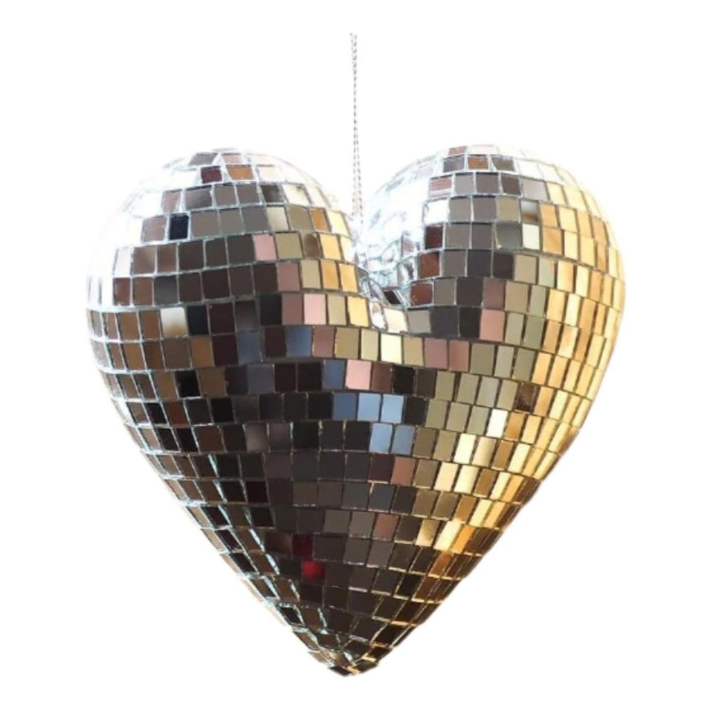 10" Mirror Disco Heart: Silver