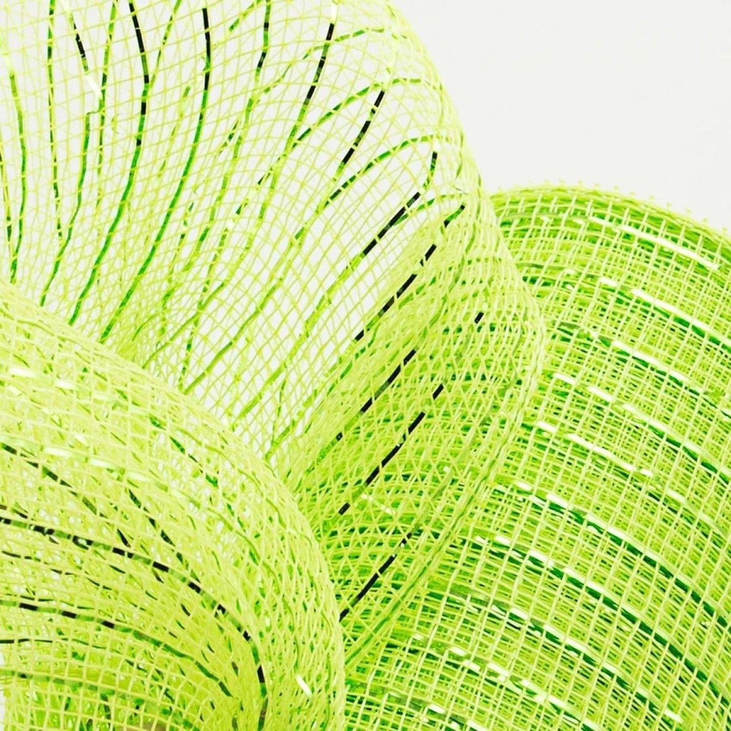 10" Poly Deco Mesh Ribbon: Metallic Apple and Lime Green