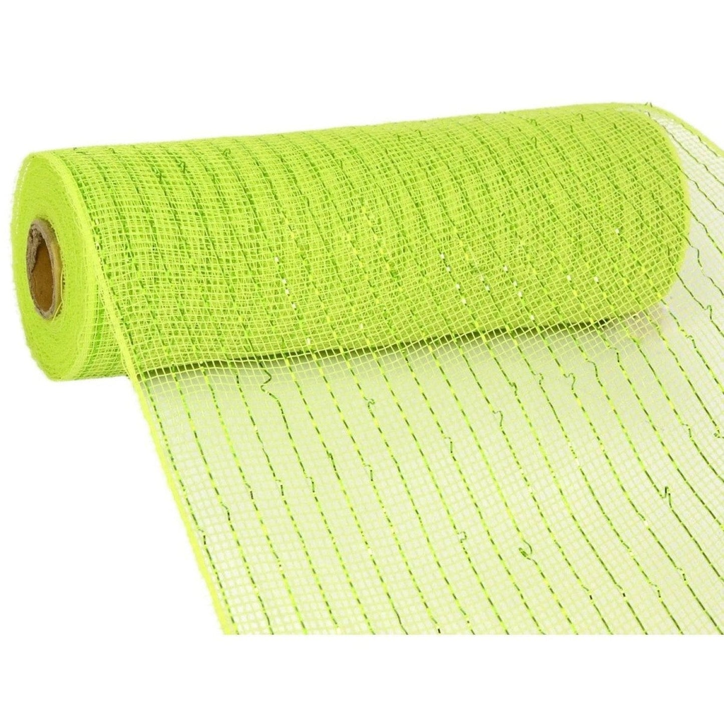 10" Poly Deco Mesh Ribbon: Metallic Apple and Lime Green