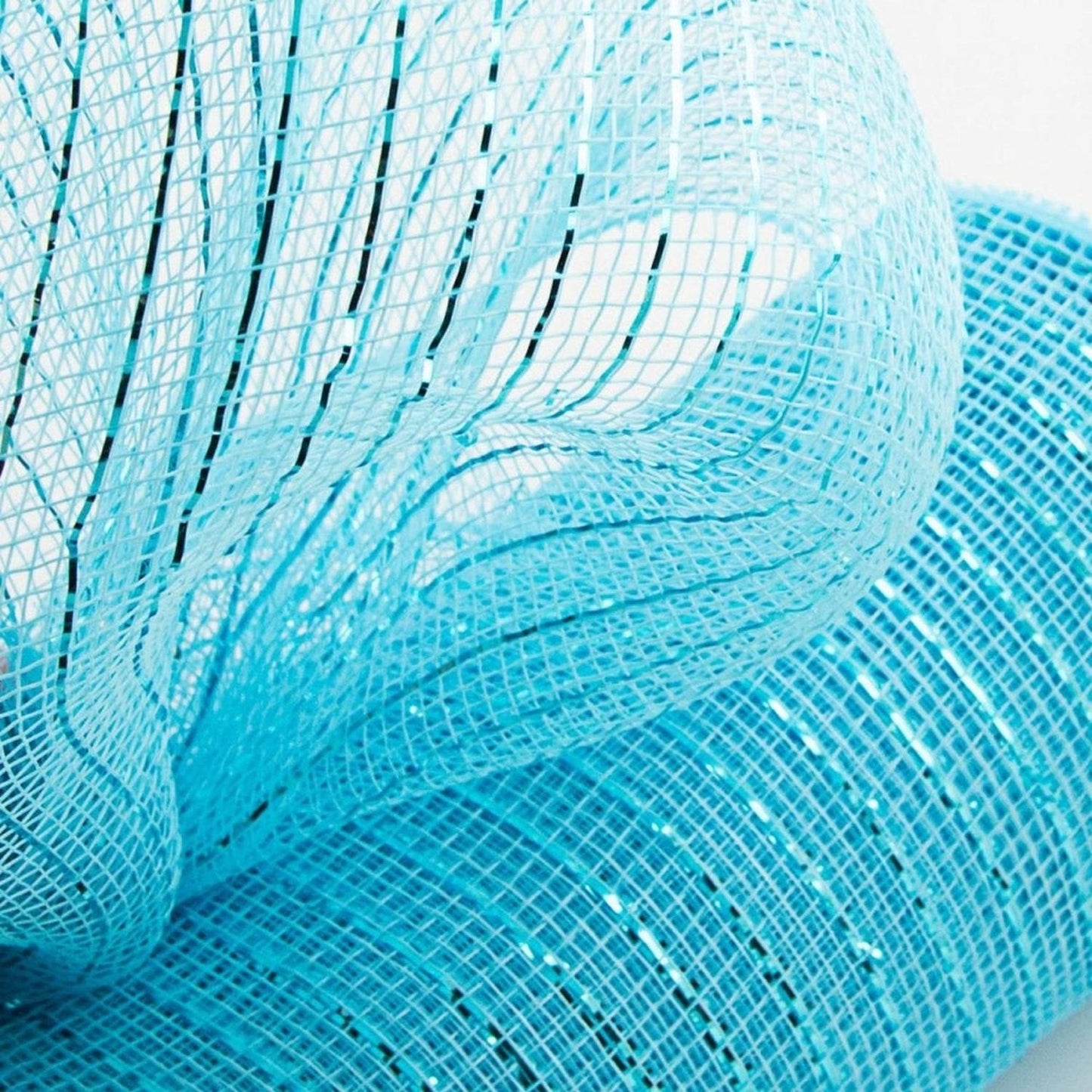 10" Poly Deco Mesh Ribbon: Metallic Turquoise (10 Yards)