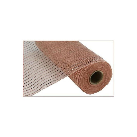 10" Poly Deco Mesh Ribbon: New Rose Gold w/Foil