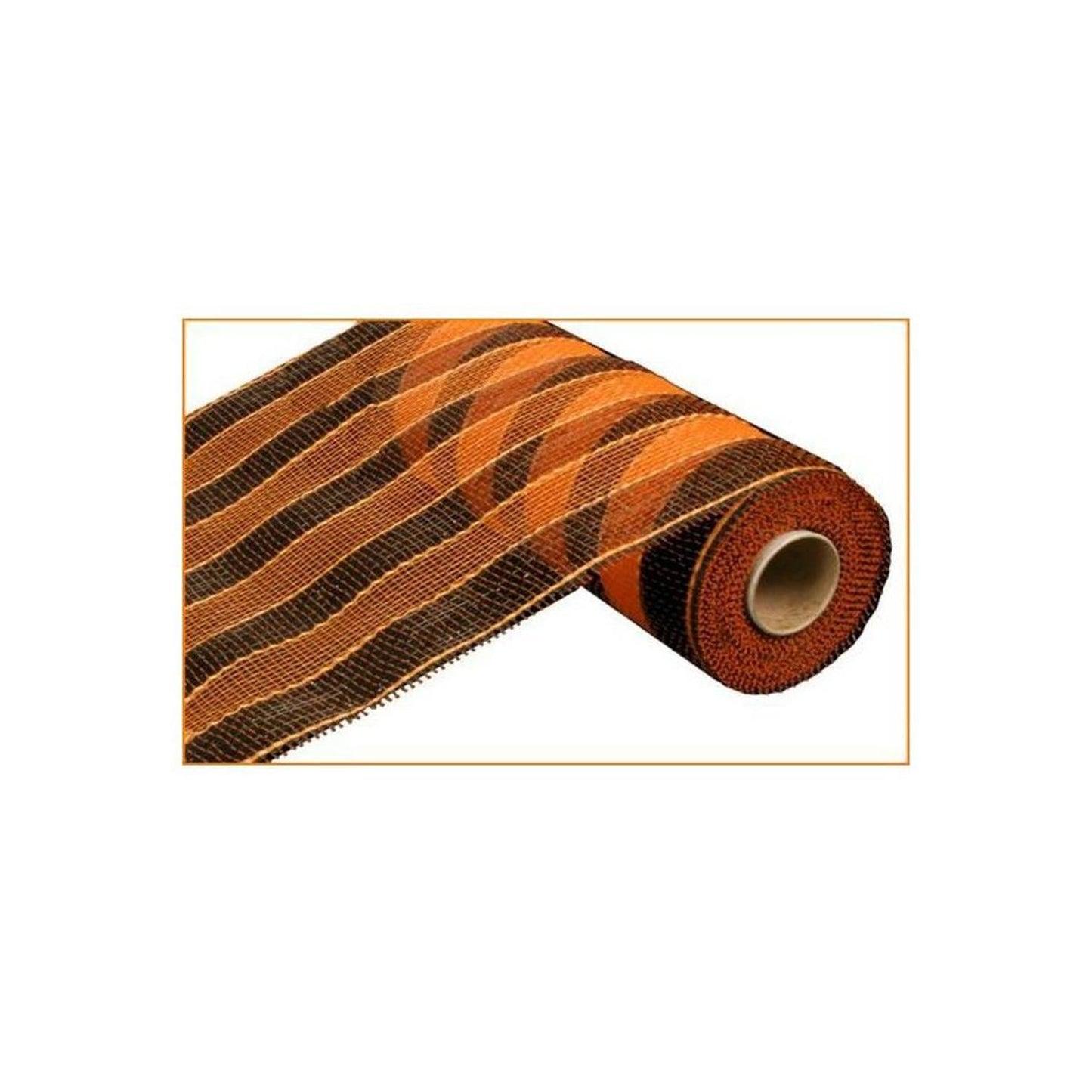 10" Poly Deco Mesh Ribbon: Orange and Black Stripes