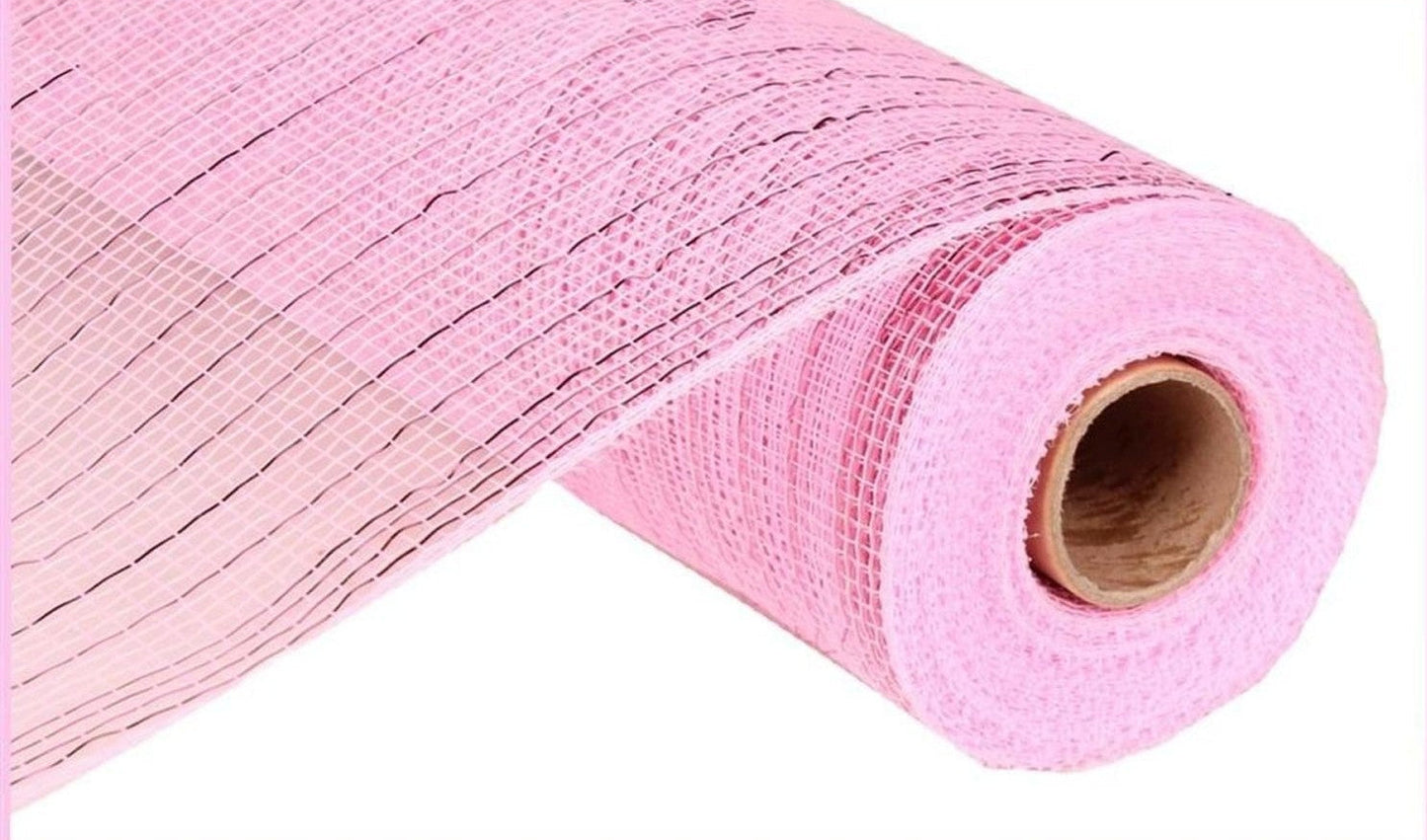 10" Poly Deco Mesh Ribbon: Pink Metallic (10 Yards)