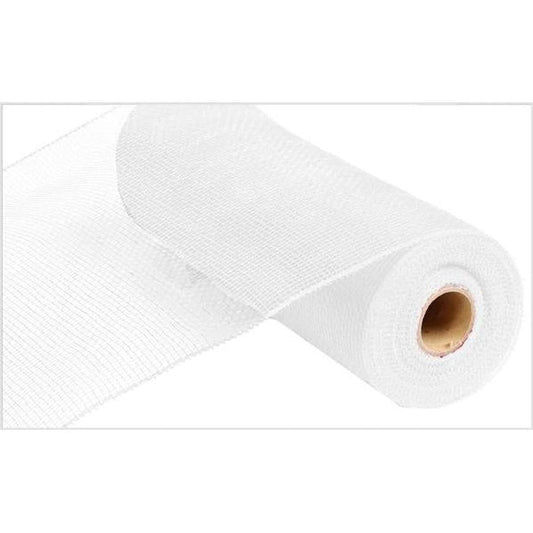 10" Poly Deco Mesh Ribbon: White