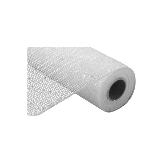 10" Poly Deco Mesh: White w/White (10 Yards)