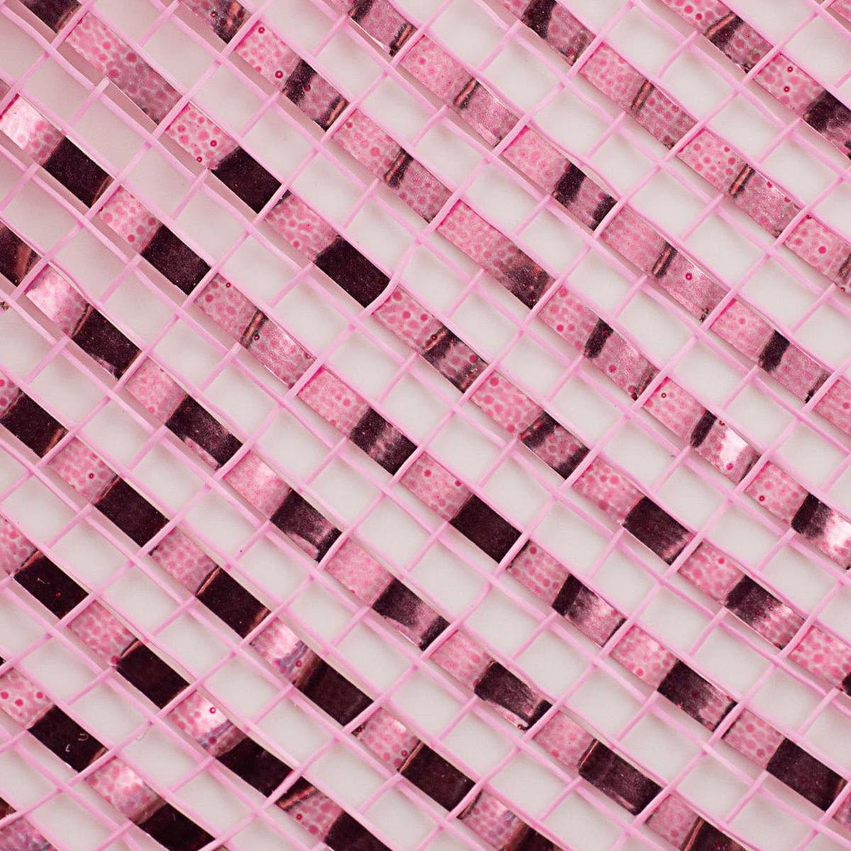 10" Poly Mesh Ribbon: Deluxe Wide Foil Pink (10 Yards)