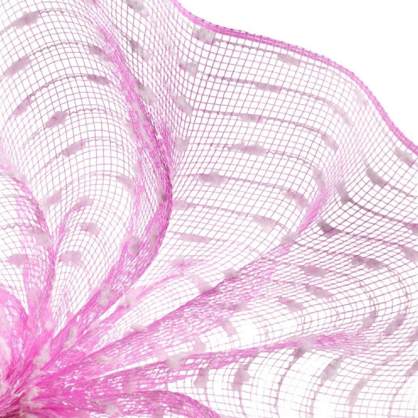 10" Snowball Deco Mesh Ribbon: Pink & White (10 Yards)