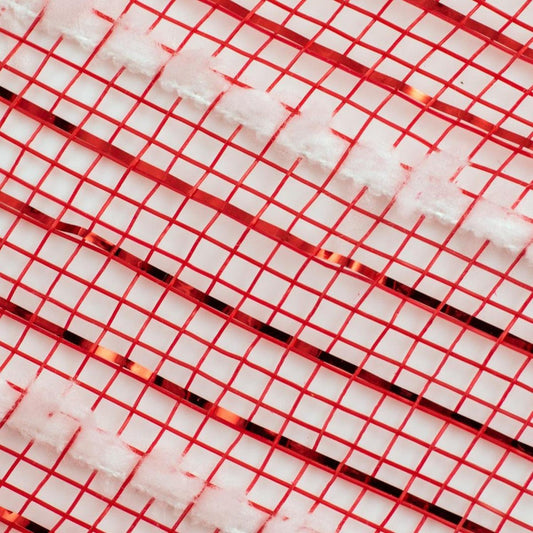 10" Snowdrift Deco Mesh Ribbon: Red Foil & White (10 Yards)