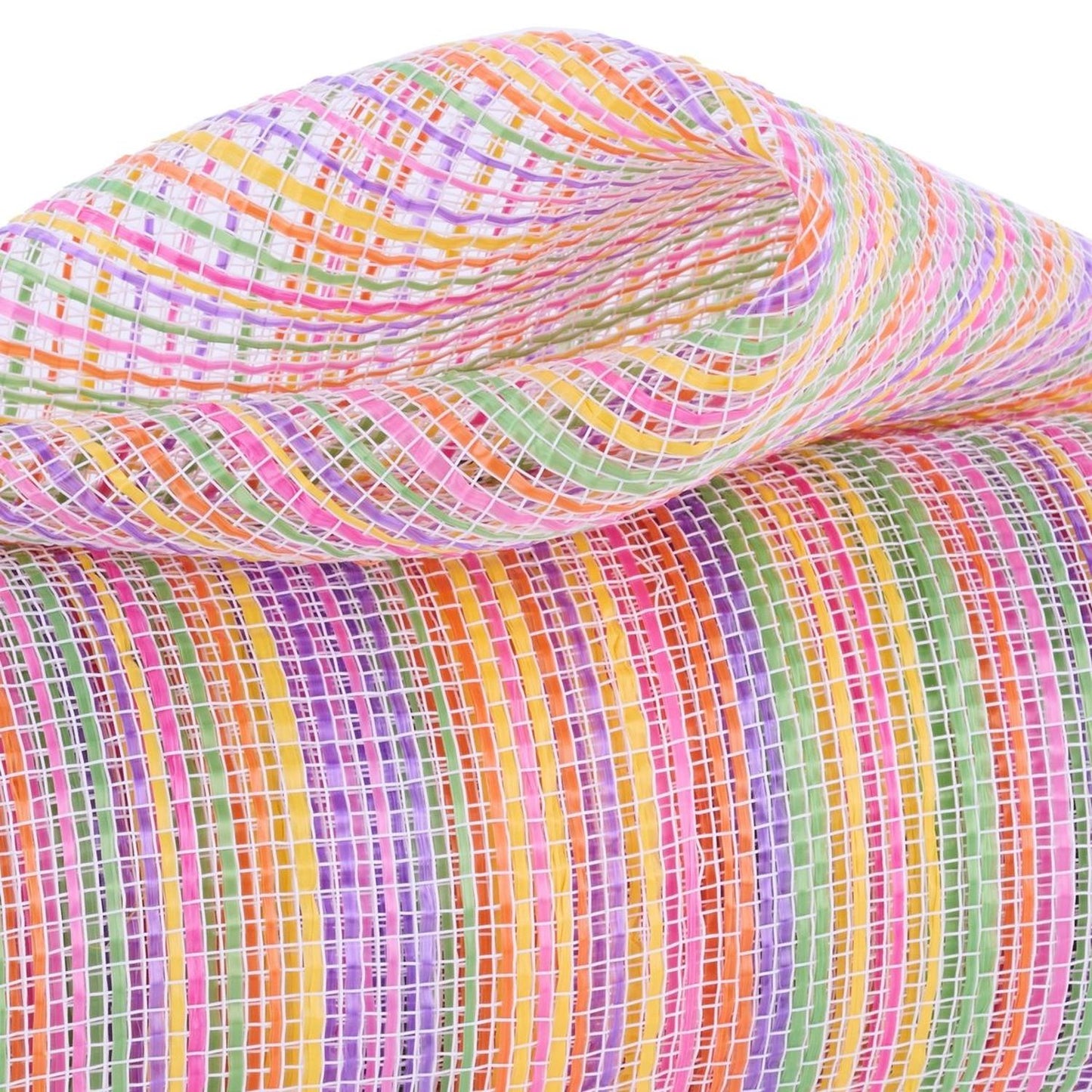 10" Vertical Multicolor Stripe Mesh: Pink/Yellow/Purple