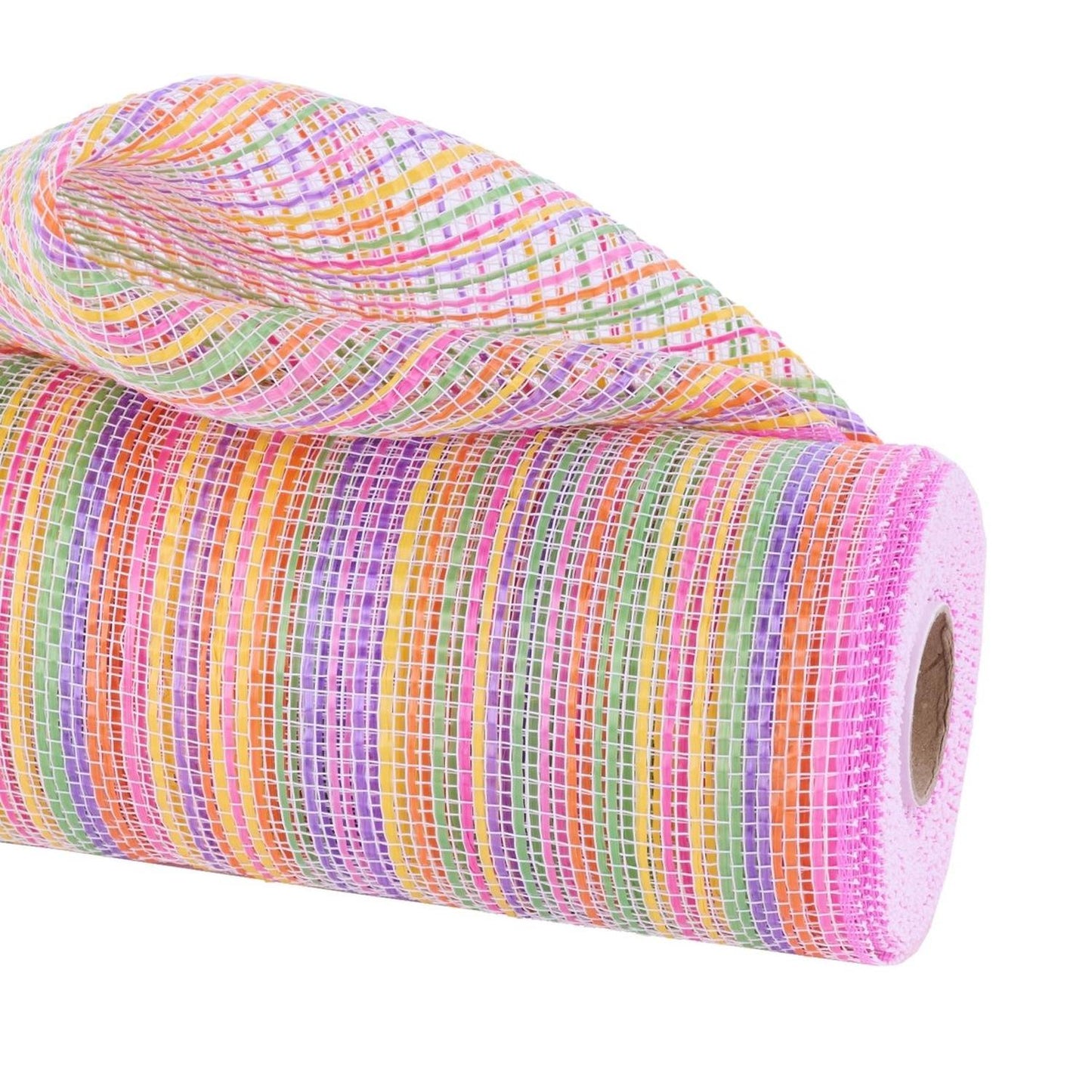 10" Vertical Multicolor Stripe Mesh: Pink/Yellow/Purple