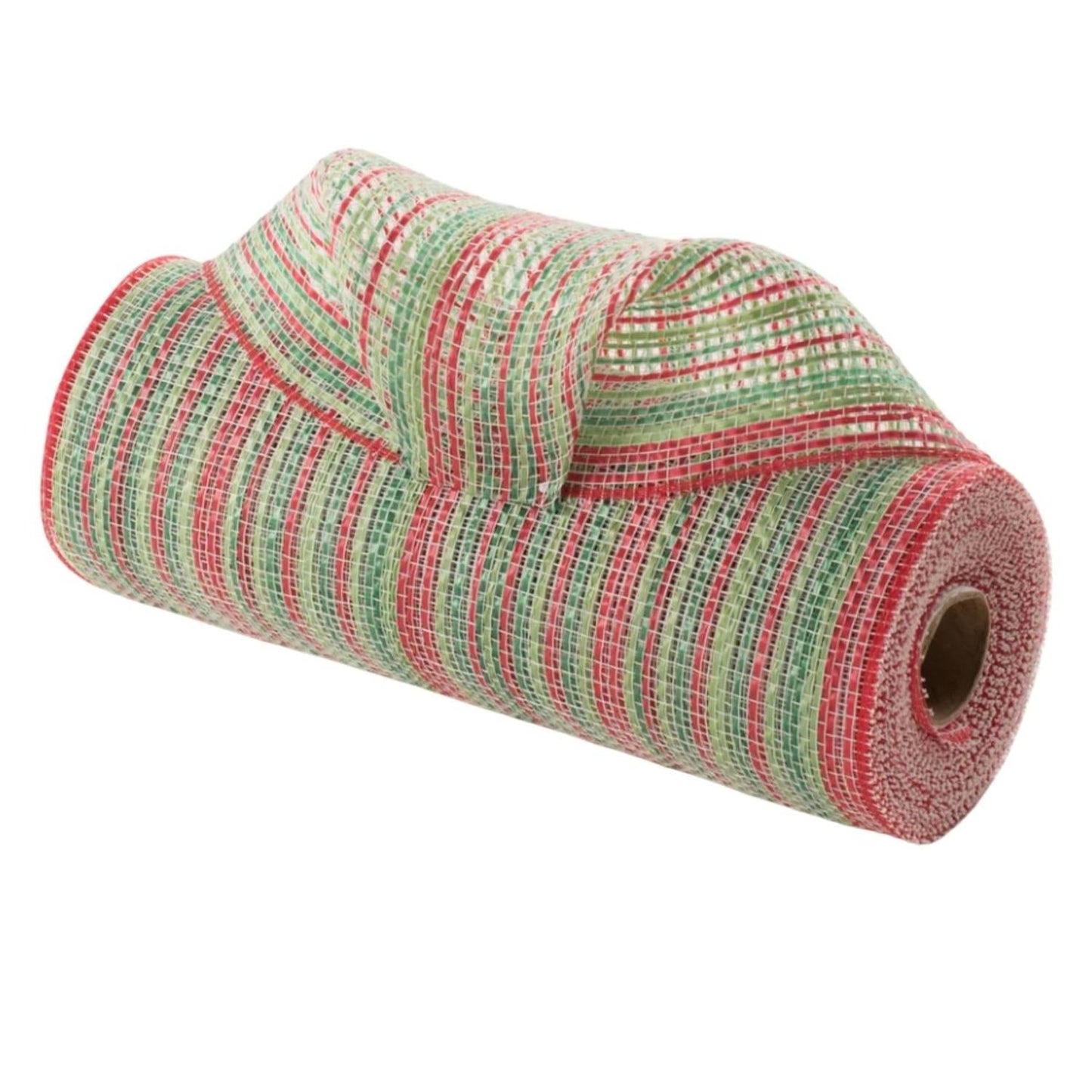 10" Vertical Multicolor Stripe Mesh: Red/Lime/Emerald/White