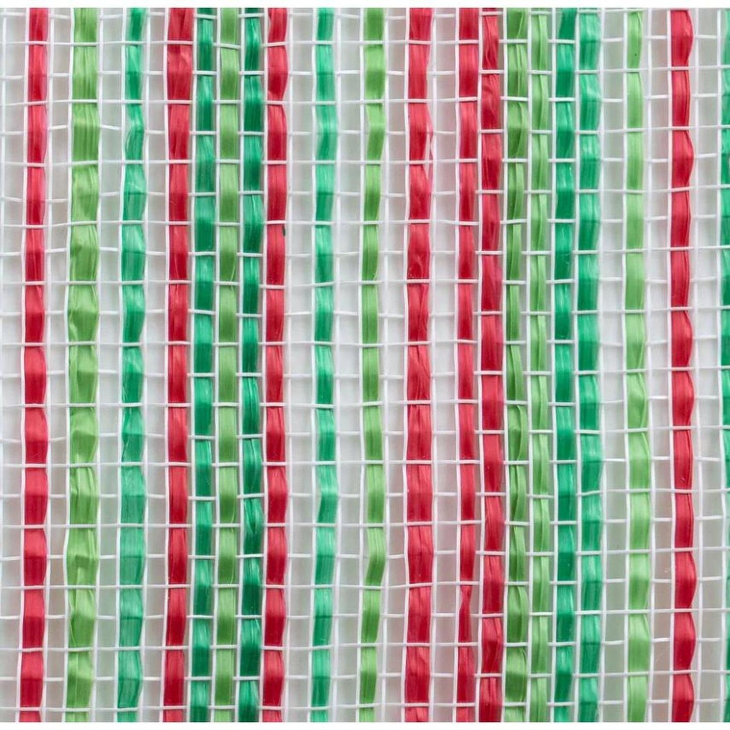 10" Vertical Multicolor Stripe Mesh: Red/Lime/Emerald/White
