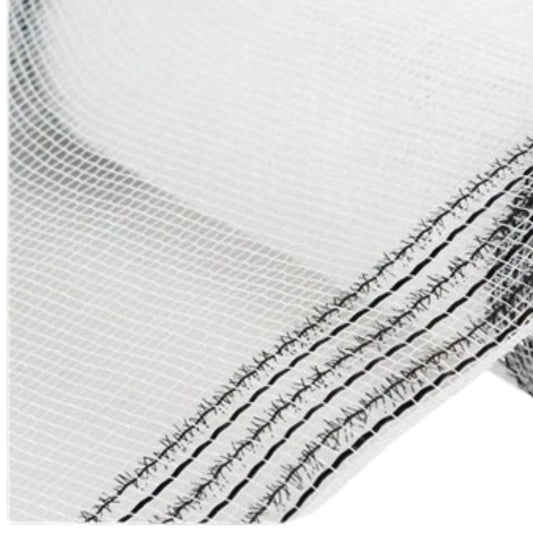 10.5" Border Stripe Tinsel Mesh Ribbon: White/Black (10 Yards)