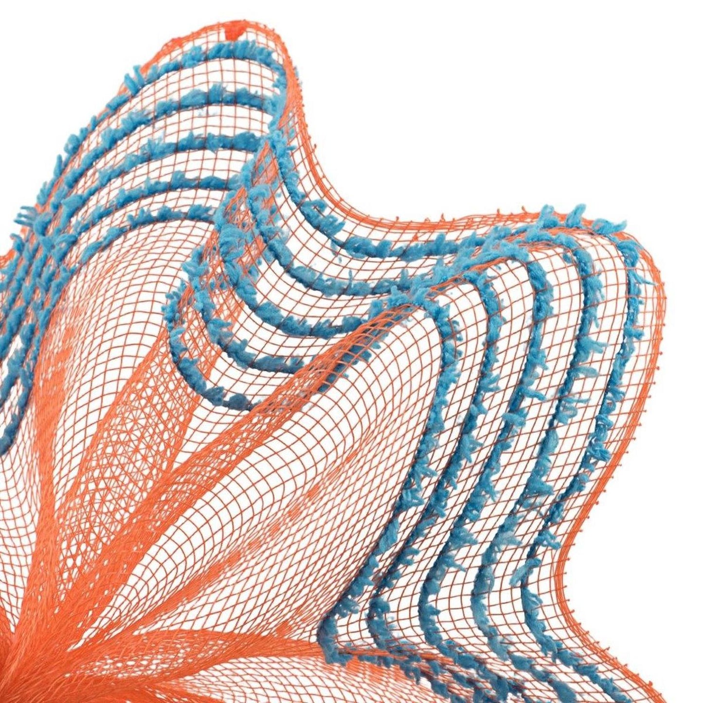 10.5" Drift Border Mesh Ribbon: Orange/Turquoise (10 Yards)