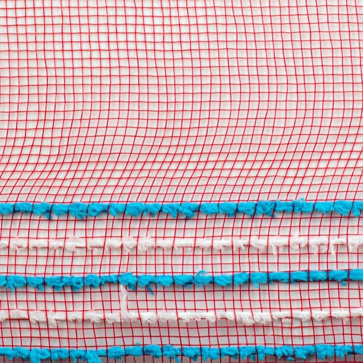 10.5" Drift Border Mesh Ribbon: Red/Turquoise (10 Yards)