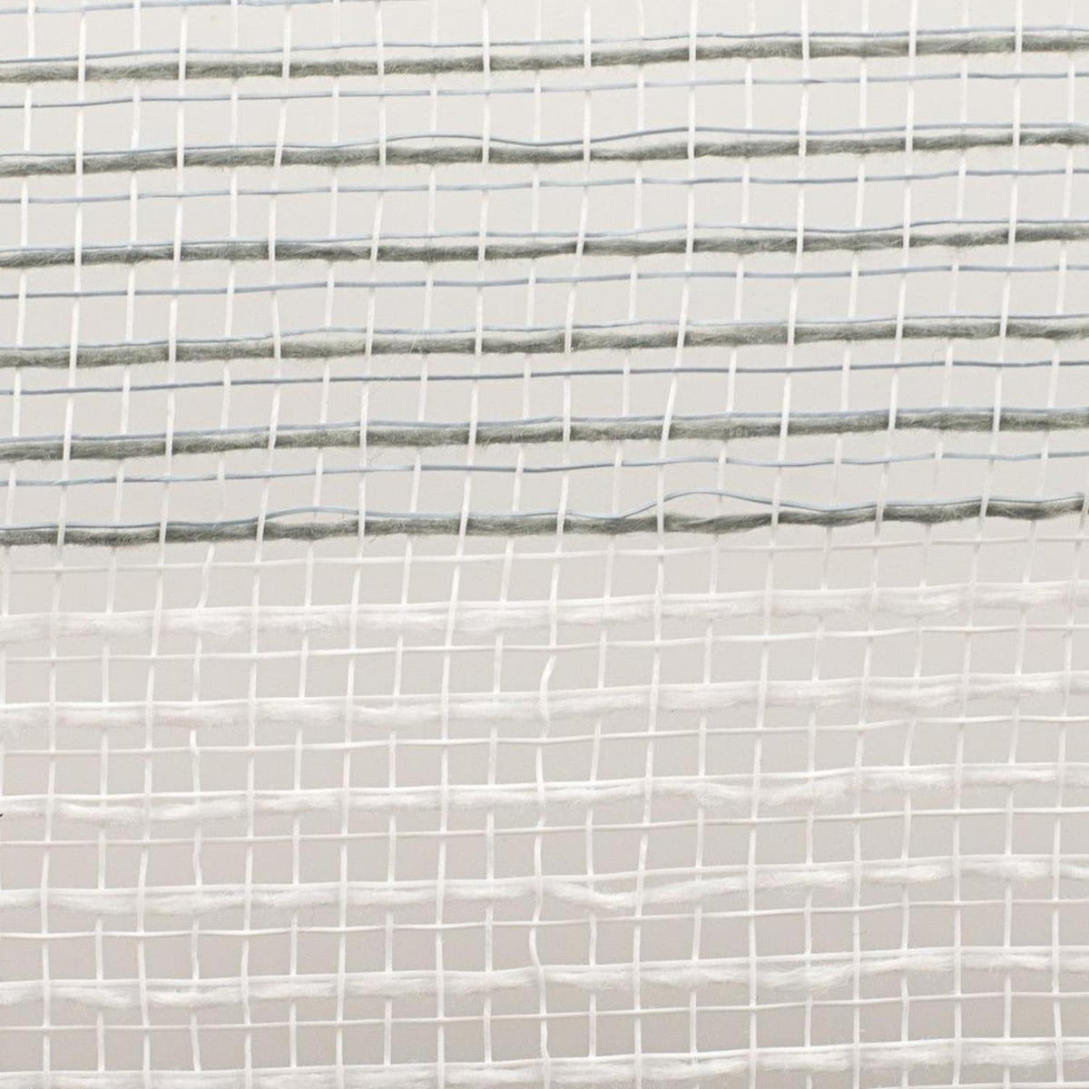 10.5" Faux Jute Wide Stripe Mesh Ribbon: White & Grey (10 Yards)