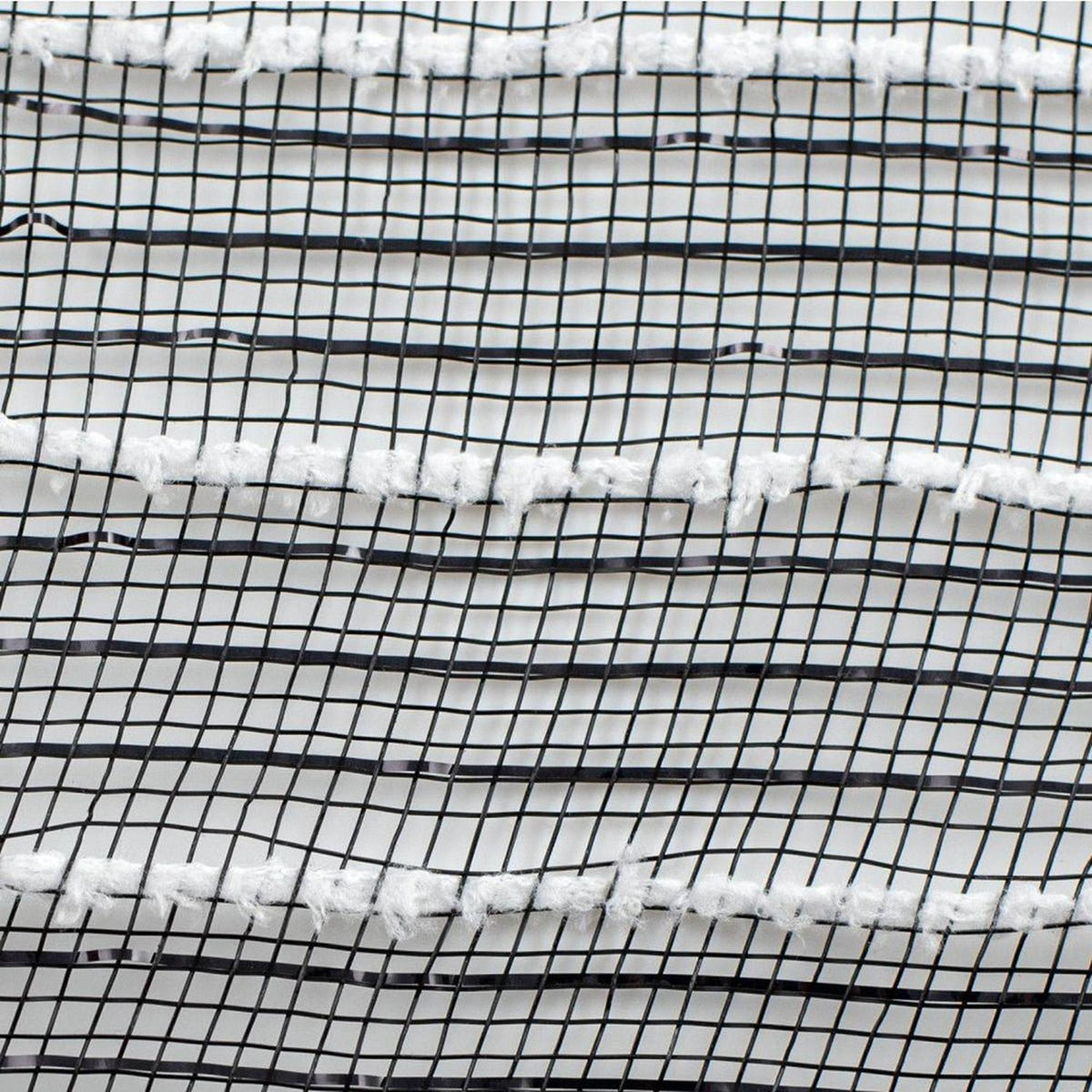 10.5" Metallic Cotton Ball Mesh Ribbon: Black/White (10 Yards)