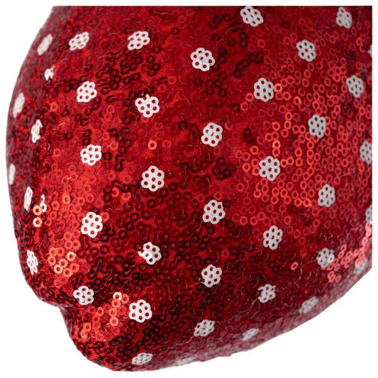 11" Plush Sequin Strawberry Accent