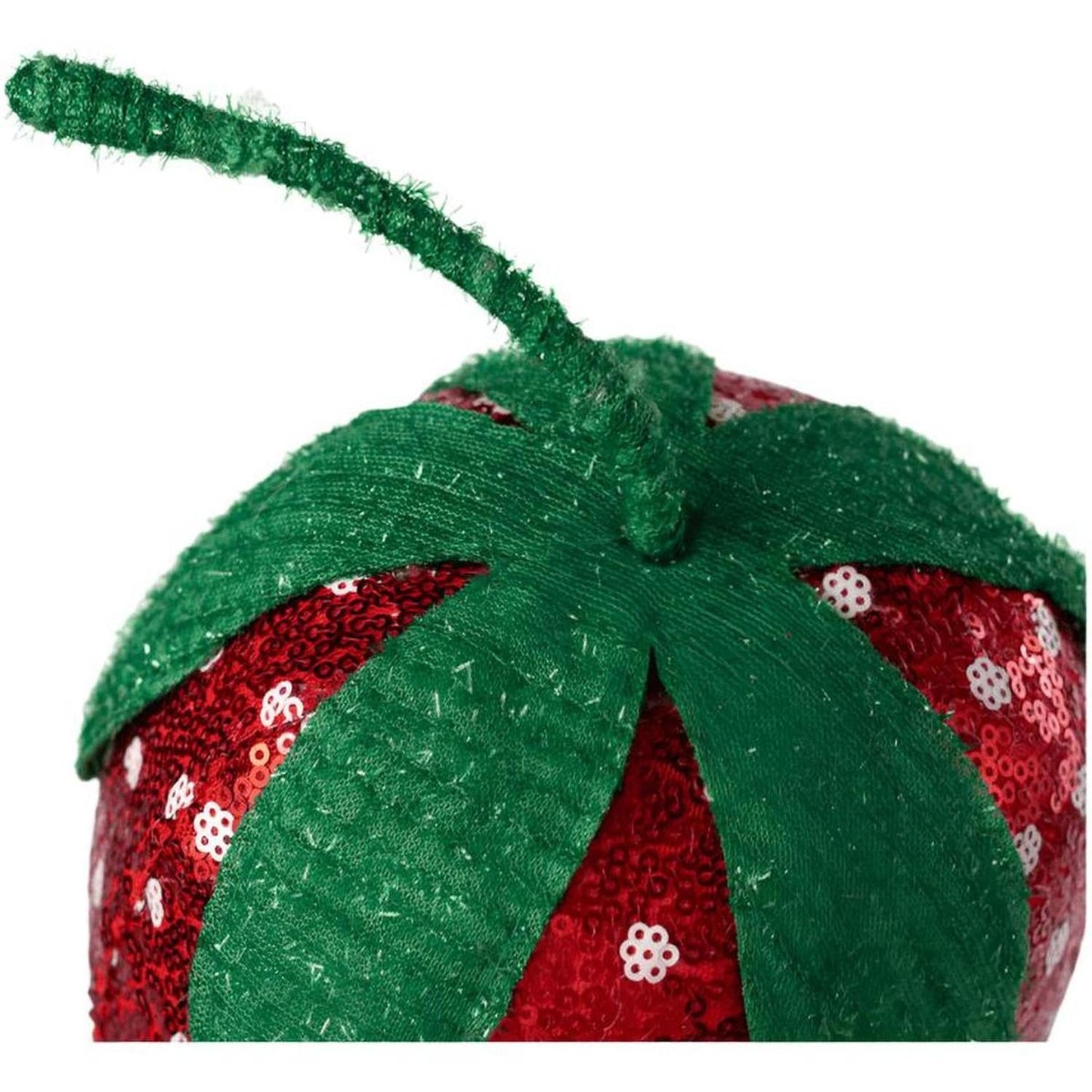 11" Plush Sequin Strawberry Accent