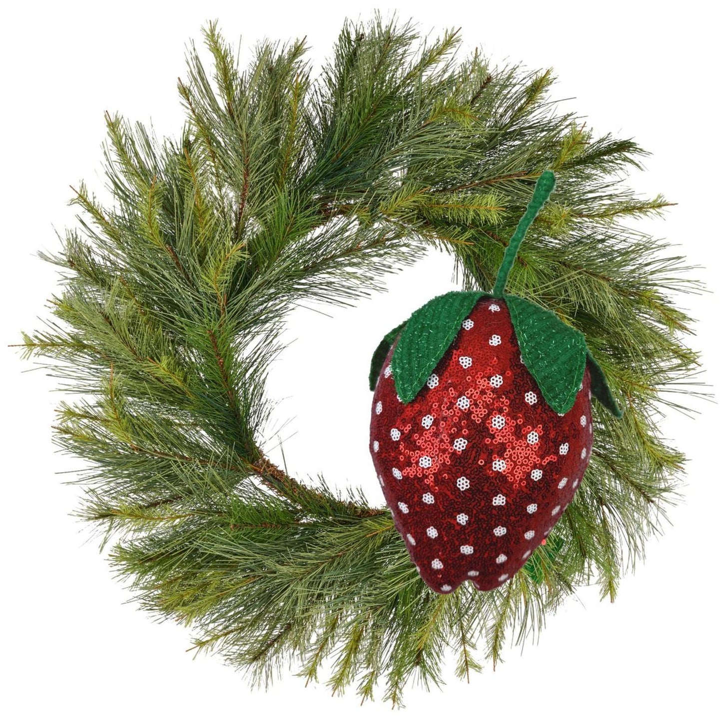 11" Plush Sequin Strawberry Accent