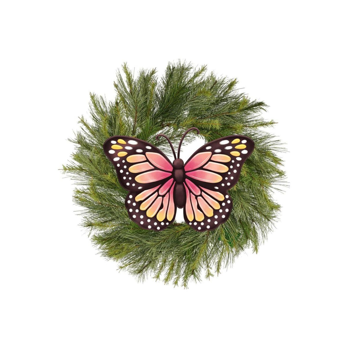 12" Dark Brown Metal Monarch Butterfly Sign