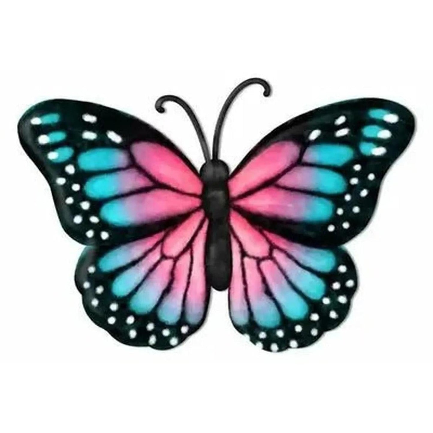 12" Metal Embossed Butterfly: Pink Monarch