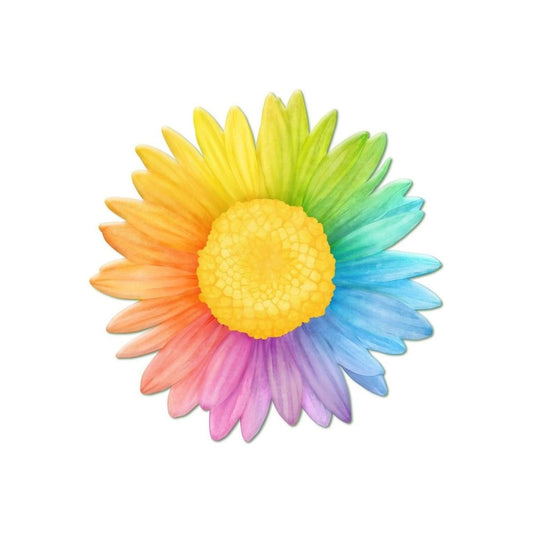 12" Metal Embossed Daisy Hanger: Multi