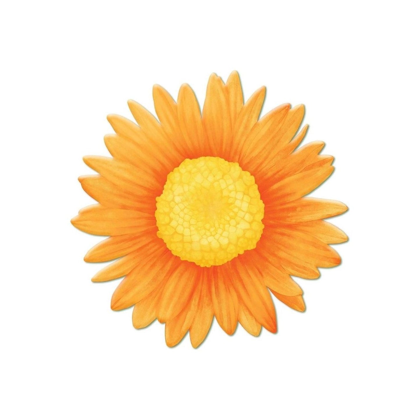 12" Metal Embossed Daisy Hanger: Orange