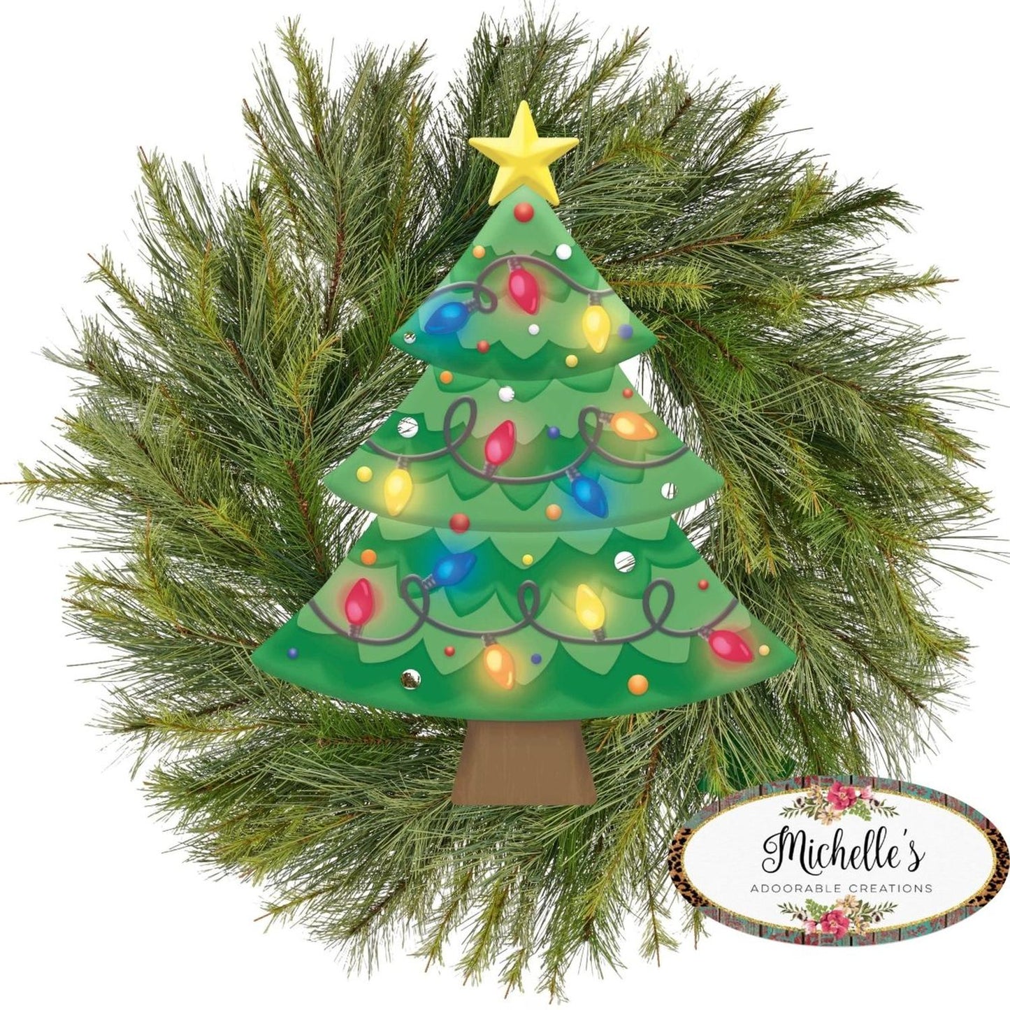 12" Metal Embossed Hanger: Christmas Lights