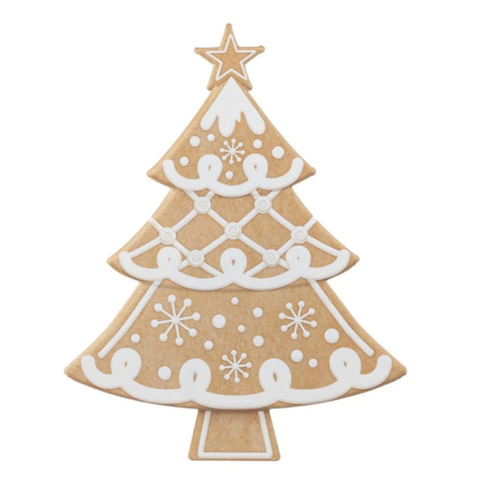 12" Metal Embossed Hanger: Gingerbread Tree
