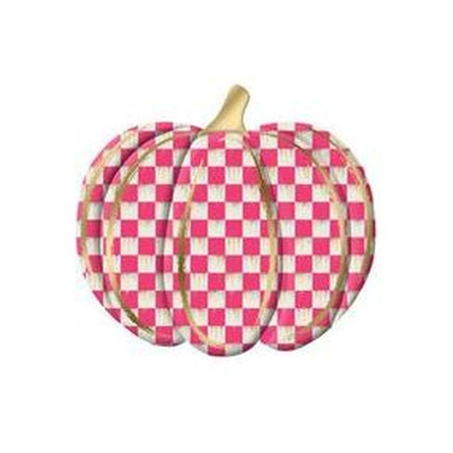12" Metal Embossed Hanger: Hot Pink Check