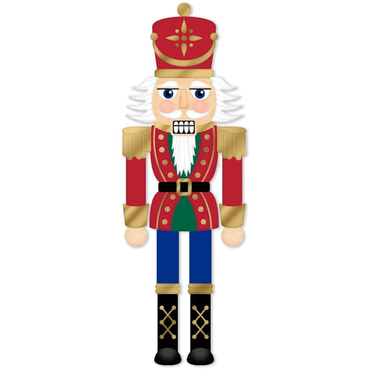 12" Metal Embossed Hanger: Traditional Nutcracker