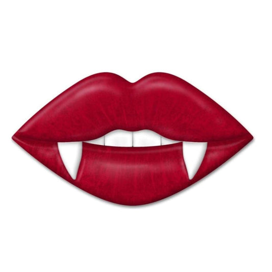 12" Metal Embossed Hanger: Vampire Lips Red