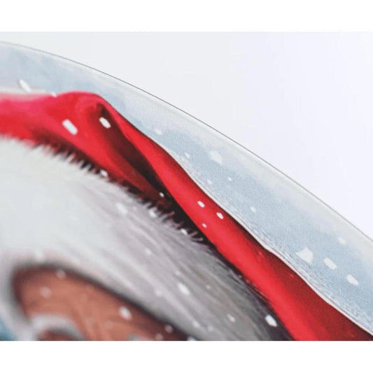 12" Metal Round Sign: Dark Skin Santa Portrait