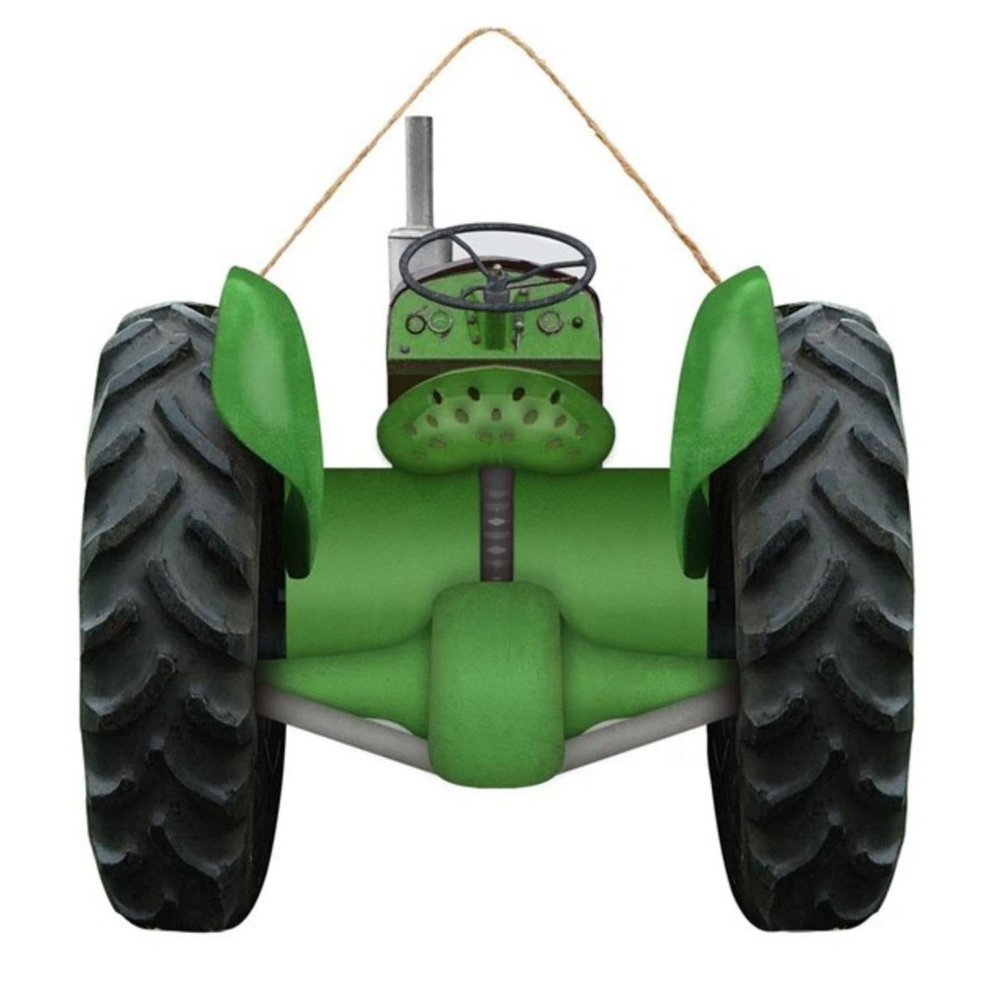 12" Wooden Sign: Green Tractor