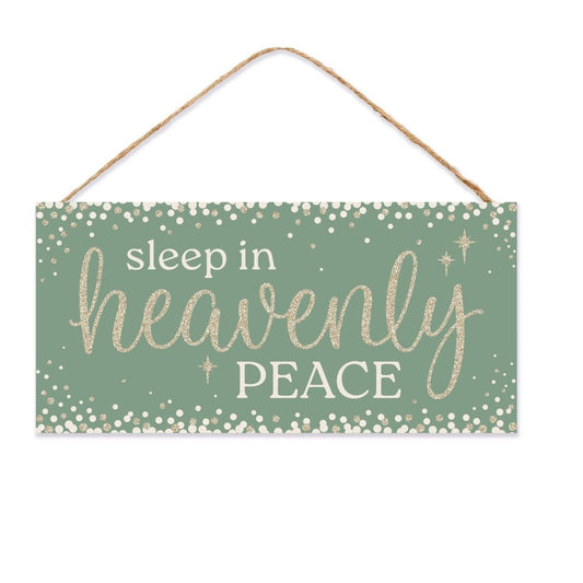 12" Wooden Sign: Sleep In Peace Glitter