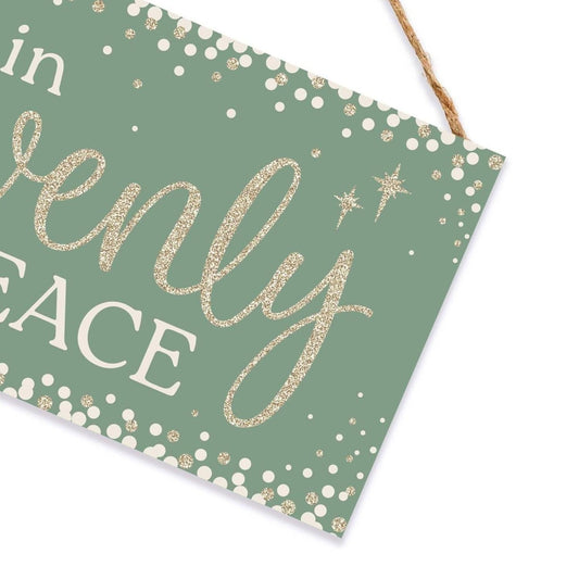 12" Wooden Sign: Sleep In Peace Glitter