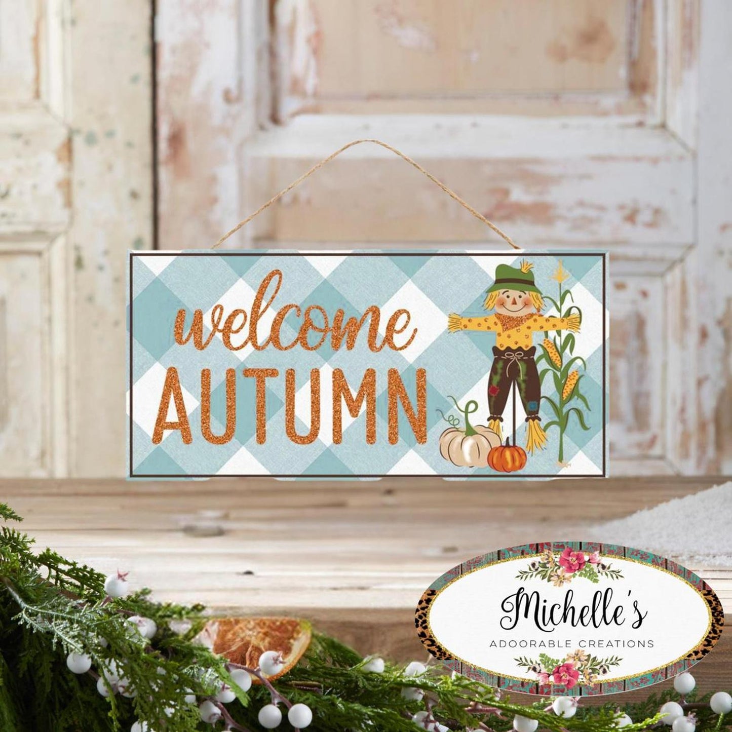 12" Wooden Sign: Welcome Autumn