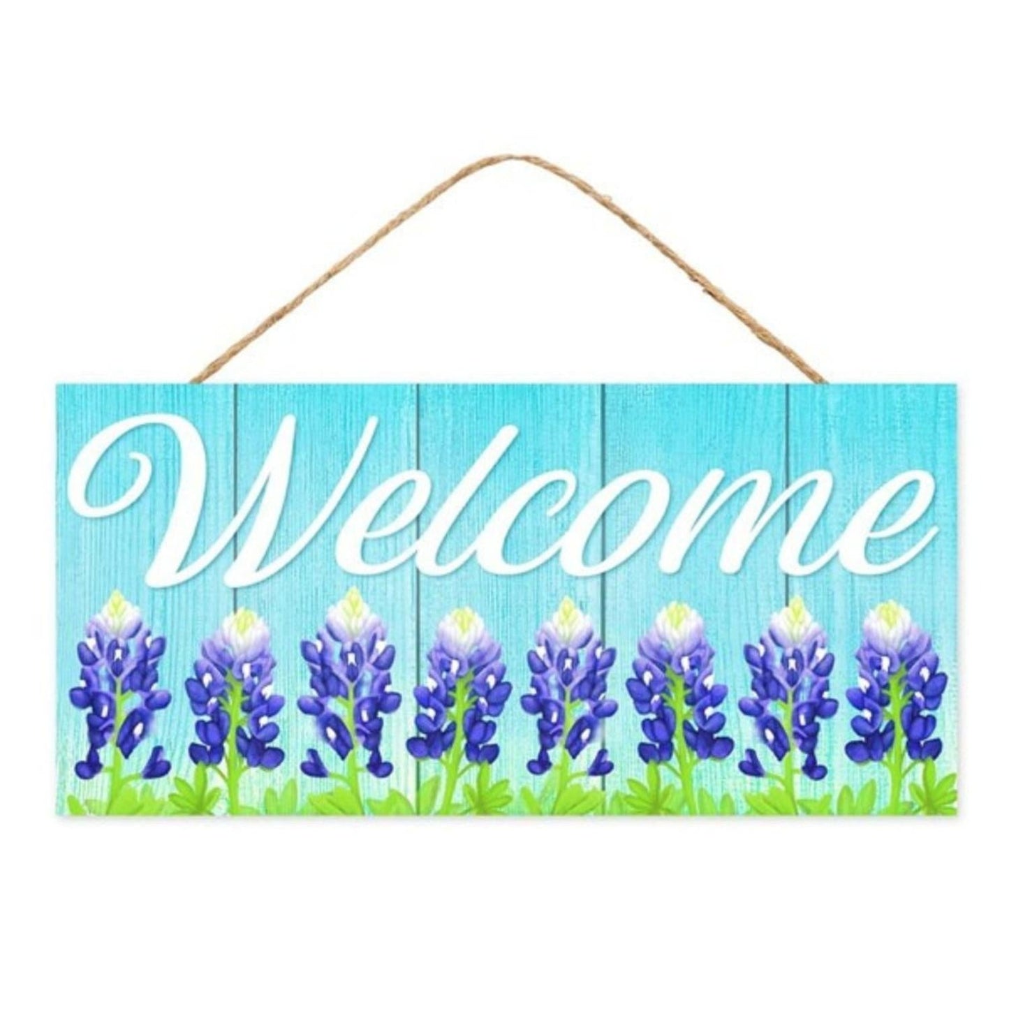 12" Wooden Sign: Welcome Bluebonnets