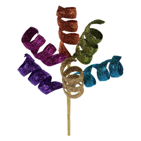 14" Glitter Curl Pick: Fiesta
