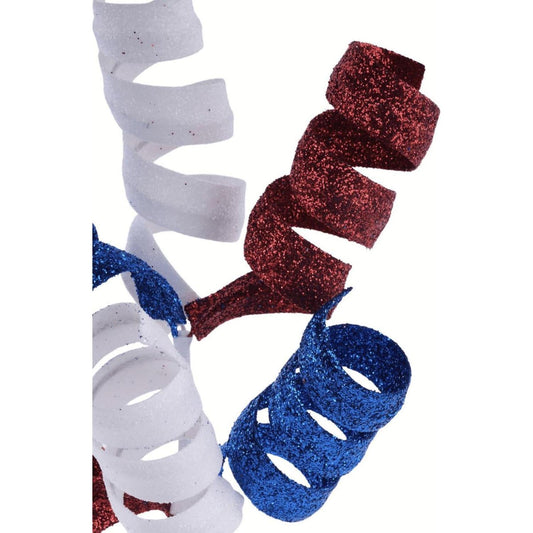 14" Glitter Curl Pick: Patriotic