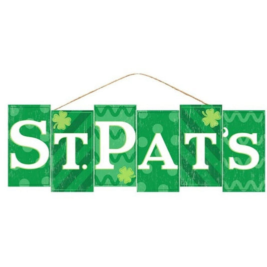 14" Wooden Sign: St. Pat's Blocks