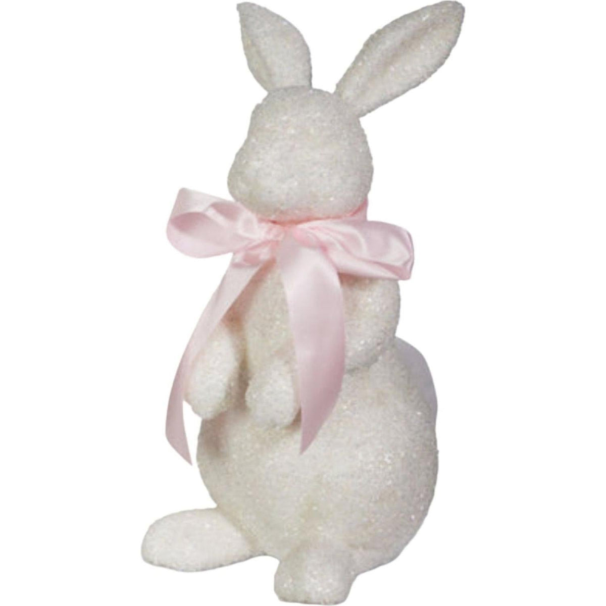 14.5" White Glitter Bunnies