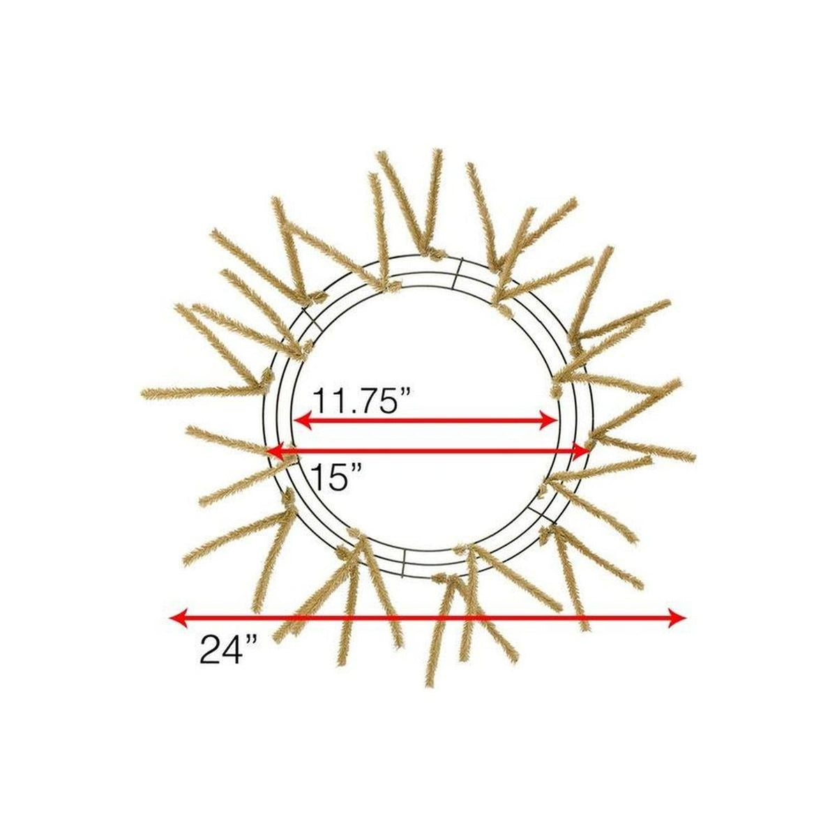 15-24" Pencil Work Wreath Form: Burlap