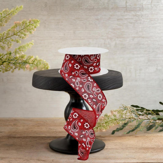 1.5" Bandana Royal Ribbon: Red  (10 Yards)