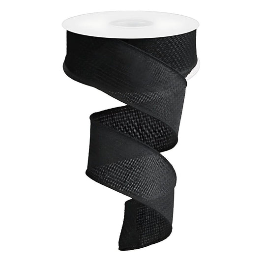 1.5" Cross Royal Burlap Ribbon: Black (10 Yards)