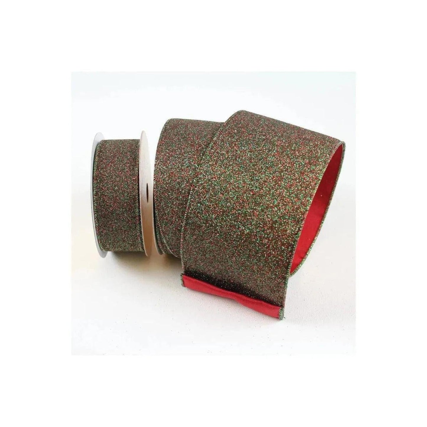 1.5" Diamond Dust Ribbon: Ruby Emerald (10 Yards)