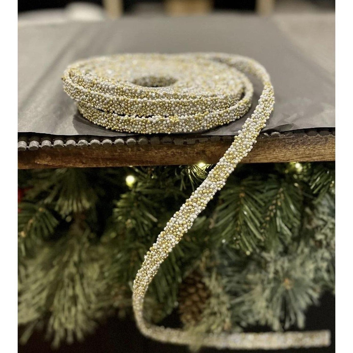 15' Gold Beaded Garland