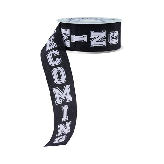 1.5" Homecoming Ribbon: Black/White (100 Feet)